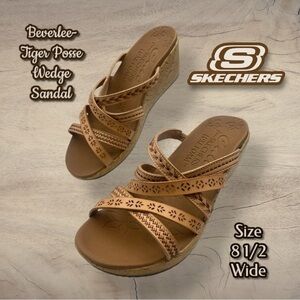 Skecher's WOMEN'S Beverlee - Tiger Posse Sandal Size 8.5 Wide Natural